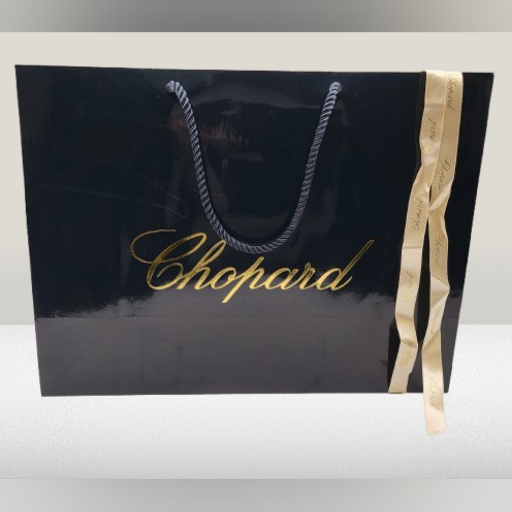Chopard Navy Large Gift Bag With Gold Ribbon
